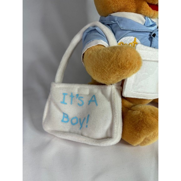 Winnie the Pooh It's A Baby Boy Birth Announcement Mail Carrier Plush Pooh Bear - Picture 3 of 5